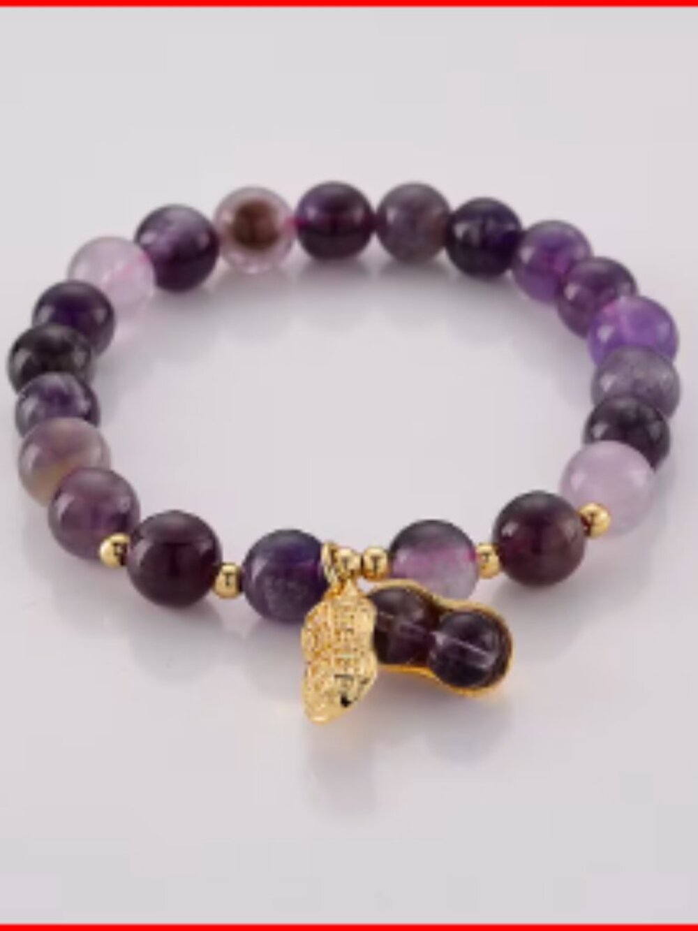 African Amethyst Bracelet in Goldtone